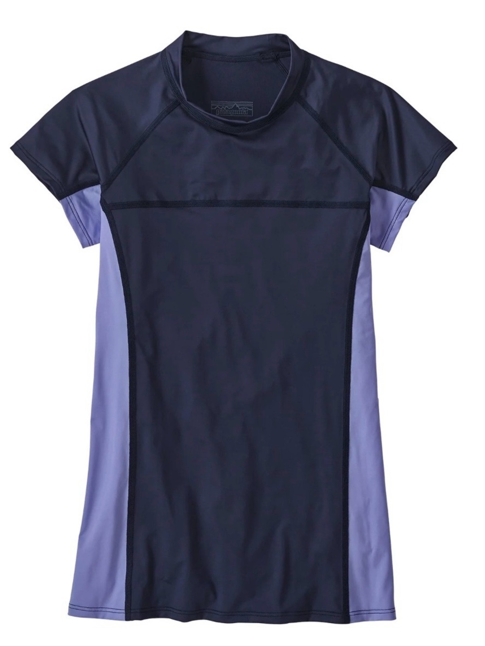 Patagonia Short Sleeve Micro Swell Rashguard Shirt Swim Blue